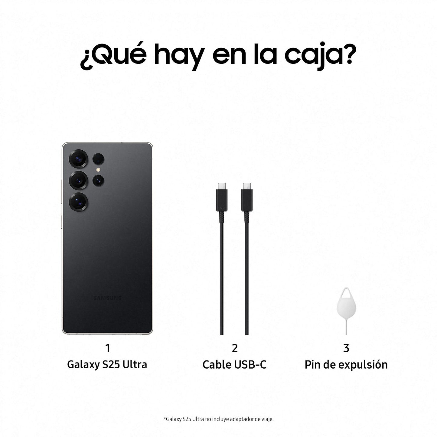 Móvil - Samsung Galaxy S25 Ultra, Negro Titanio, 512 GB, 12 GB RAM, 6.9" WQHD+, Snapdragon 8, 5000 mAh, Android 15
